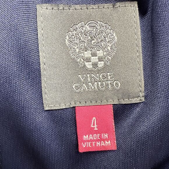 Vince Camuto Women’s Size 4 Sheath Dress Navy Blue Lace 3/4 Sleeve Cocktail - Picture 6 of 7